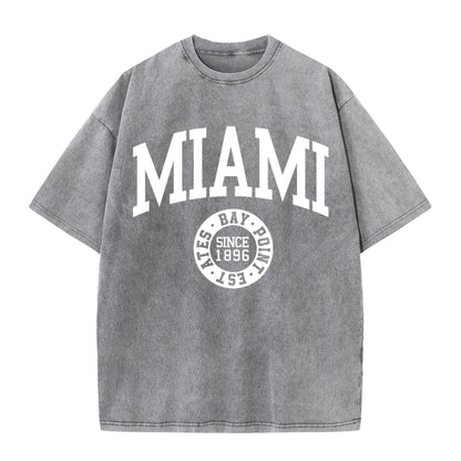 Miami Since 1896 Cotton Washed T-Shirt