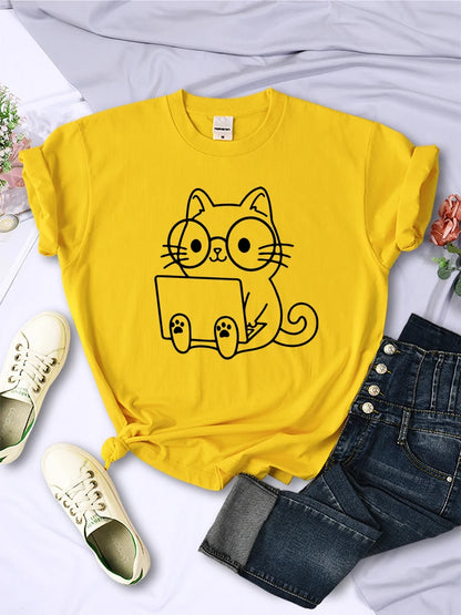 Workaholic Cat T-Shirt