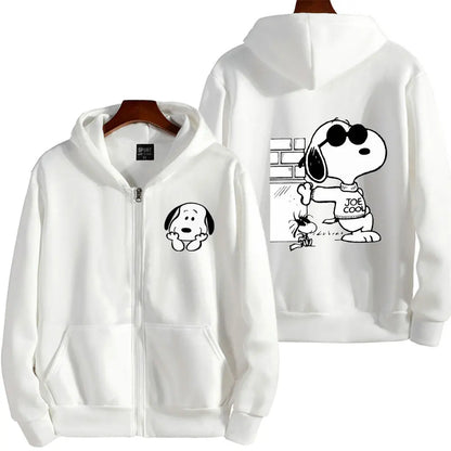 Snoopy Cartoon Zip-Up Hoodie