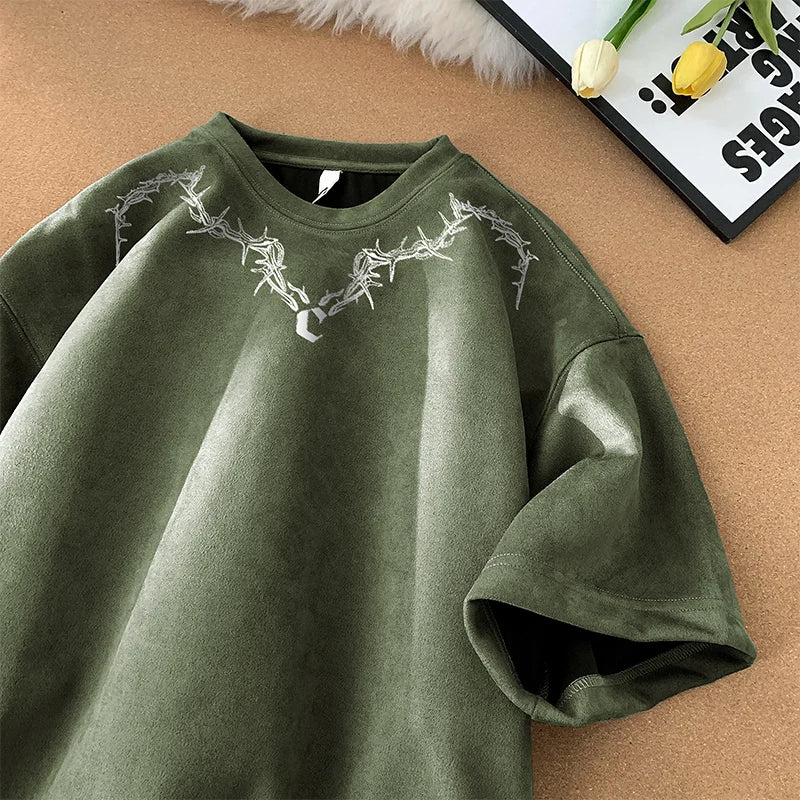 Suede Vintage Printed T-Shirt