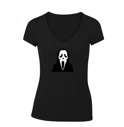 Women's Scream Ghostface V Neck T-Shirt