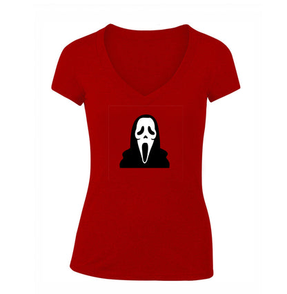 Women's Scream Ghostface V Neck T-Shirt