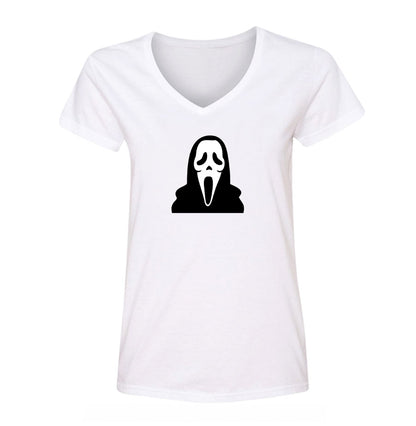 Women's Scream Ghostface V Neck T-Shirt