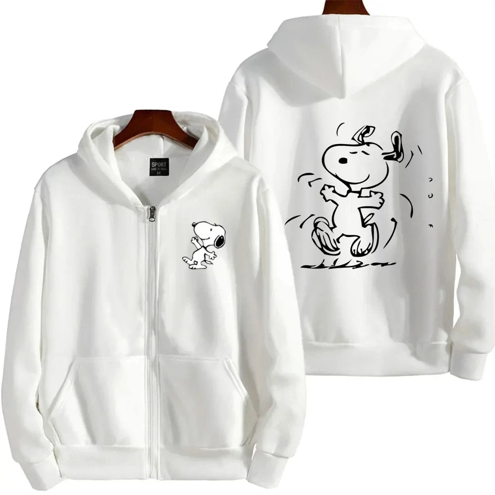 Snoopy Cartoon Zip-Up Hoodie