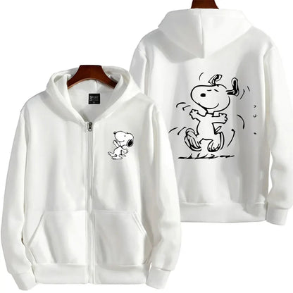 Snoopy Cartoon Zip-Up Hoodie