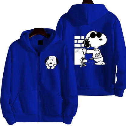 Snoopy Cartoon Zip-Up Hoodie