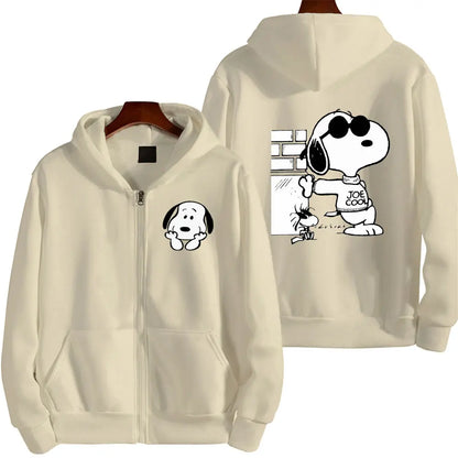 Snoopy Cartoon Zip-Up Hoodie