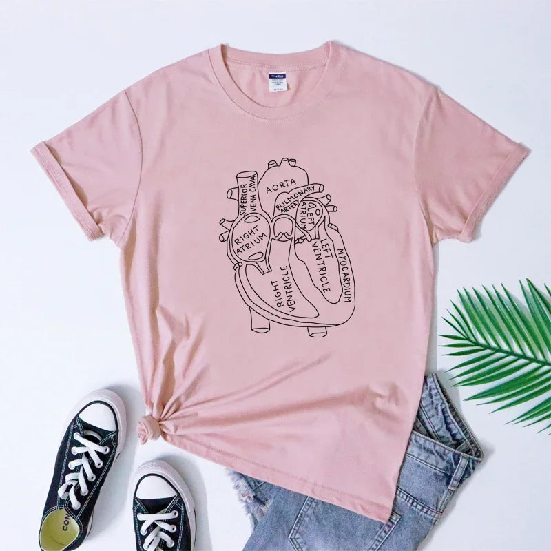 Minimalist Anatomical Heart T-Shirt