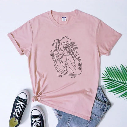 Minimalist Anatomical Heart T-Shirt