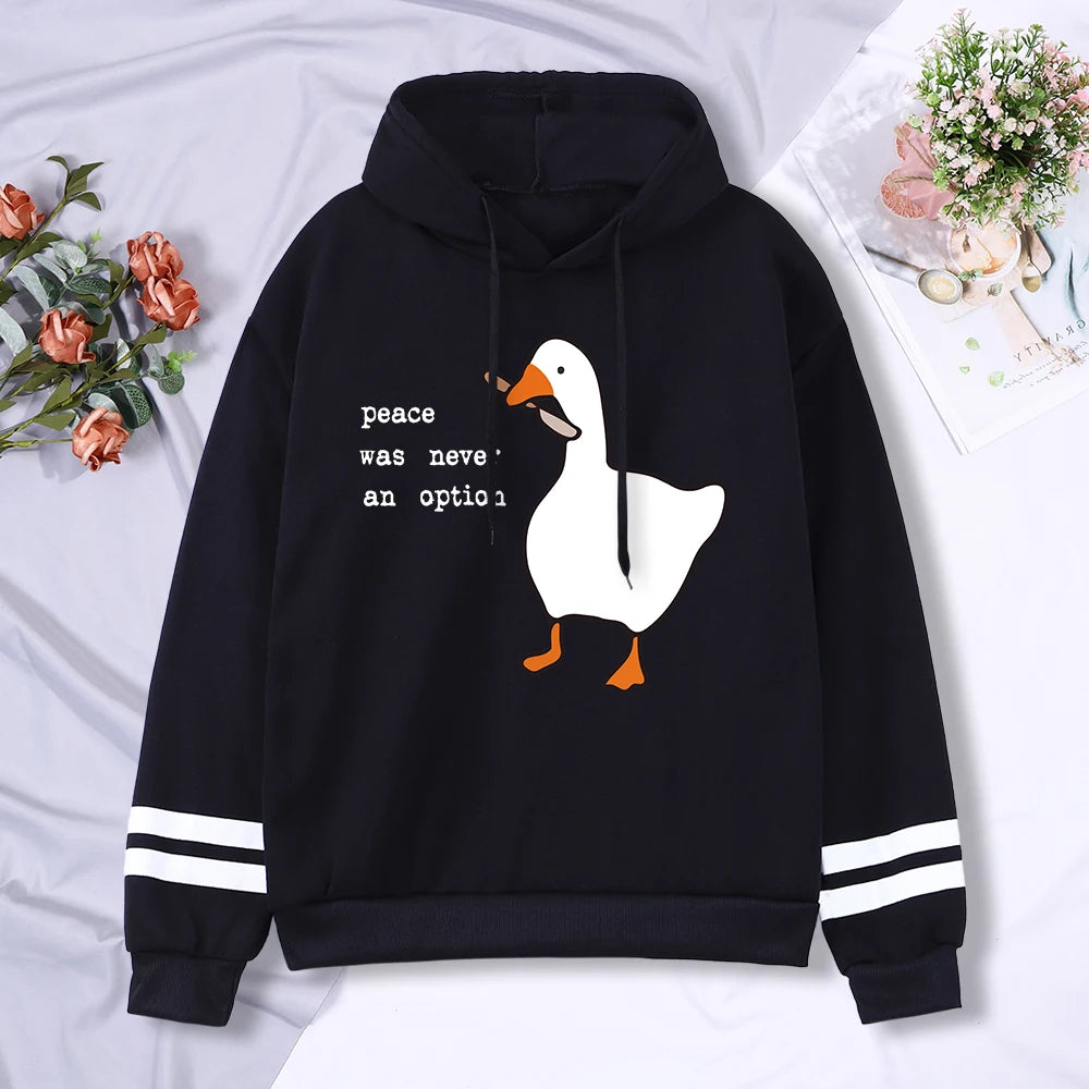 Peace Was Never An Option Goose Hoodie