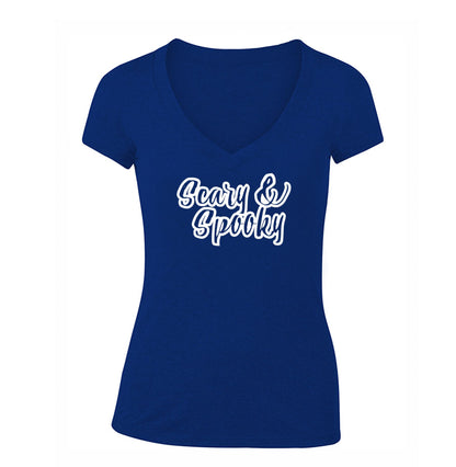 Women's Scary & Spooky V Neck T-Shirt