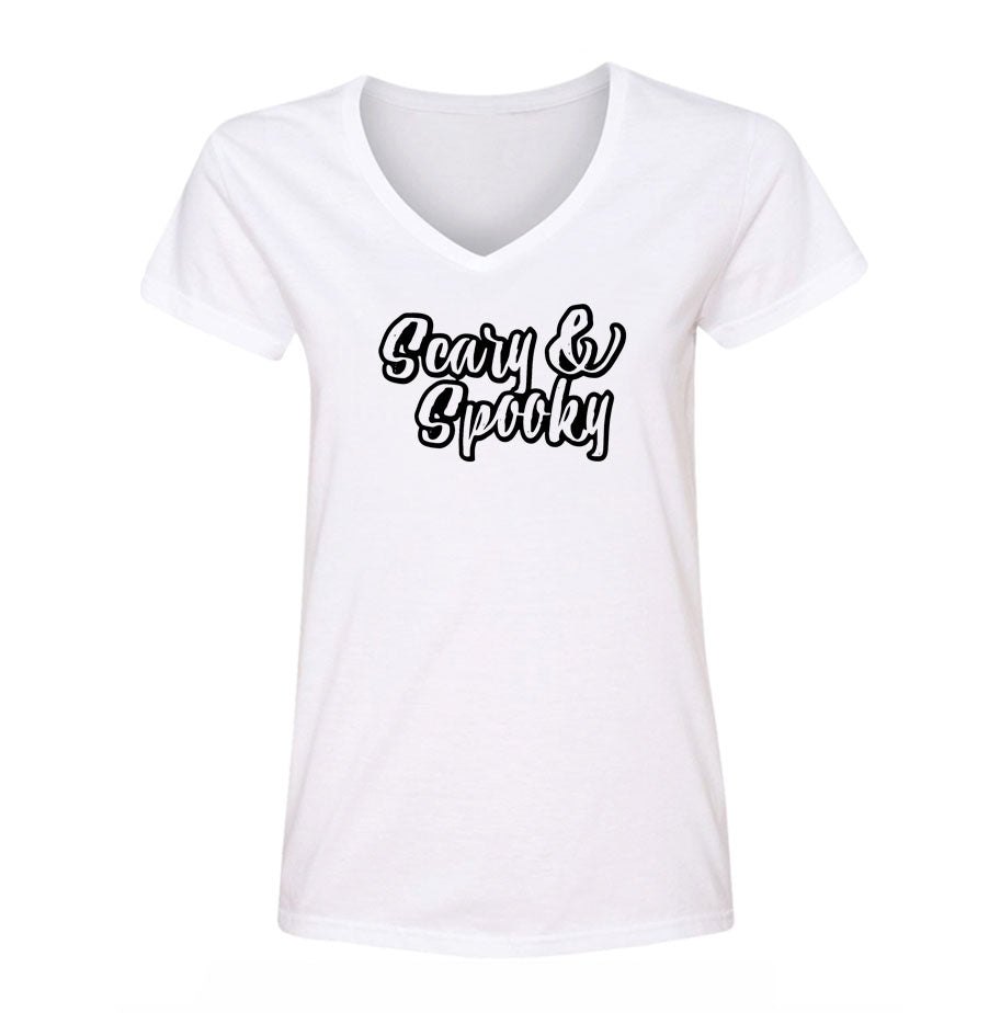Women's Scary & Spooky V Neck T-Shirt