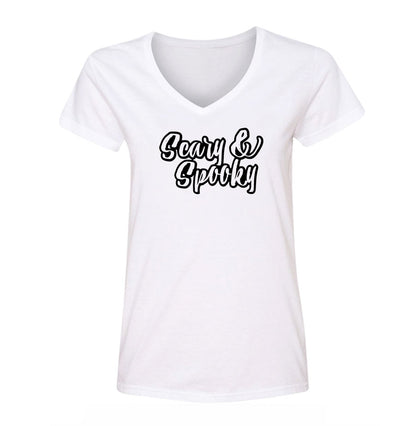 Women's Scary & Spooky V Neck T-Shirt