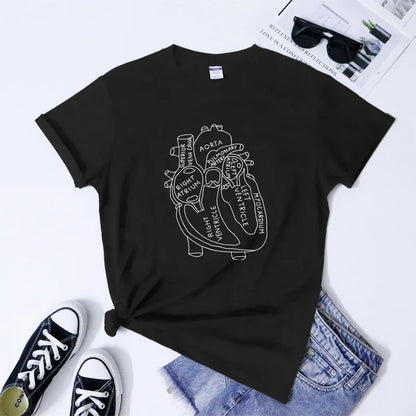 Minimalist Anatomical Heart T-Shirt