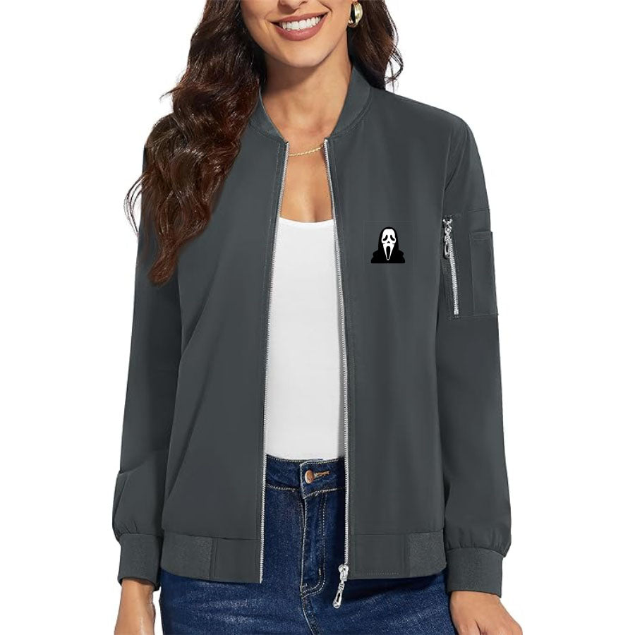 Women's Scream Ghostface Premium Bomber Jacket Outerwear