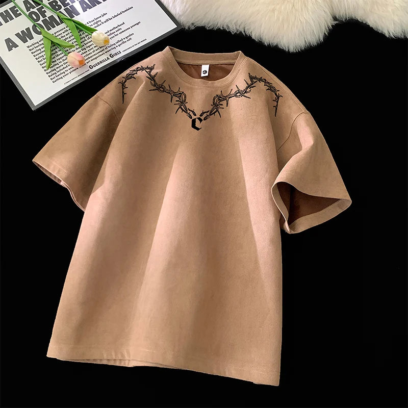 Suede Vintage Printed T-Shirt