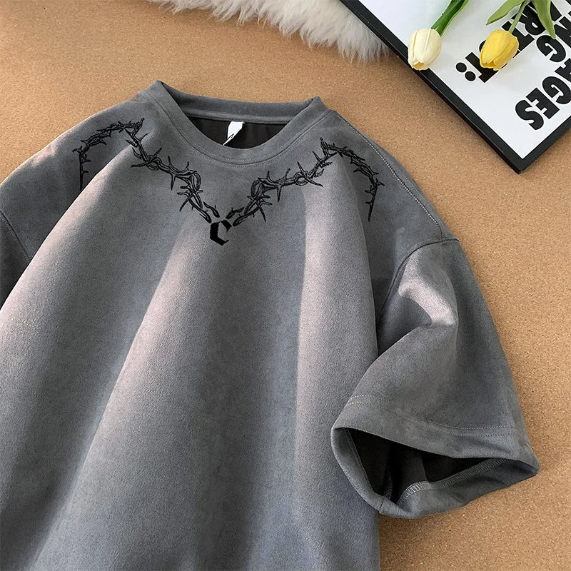 Suede Vintage Printed T-Shirt