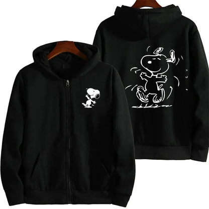Snoopy Cartoon Zip-Up Hoodie