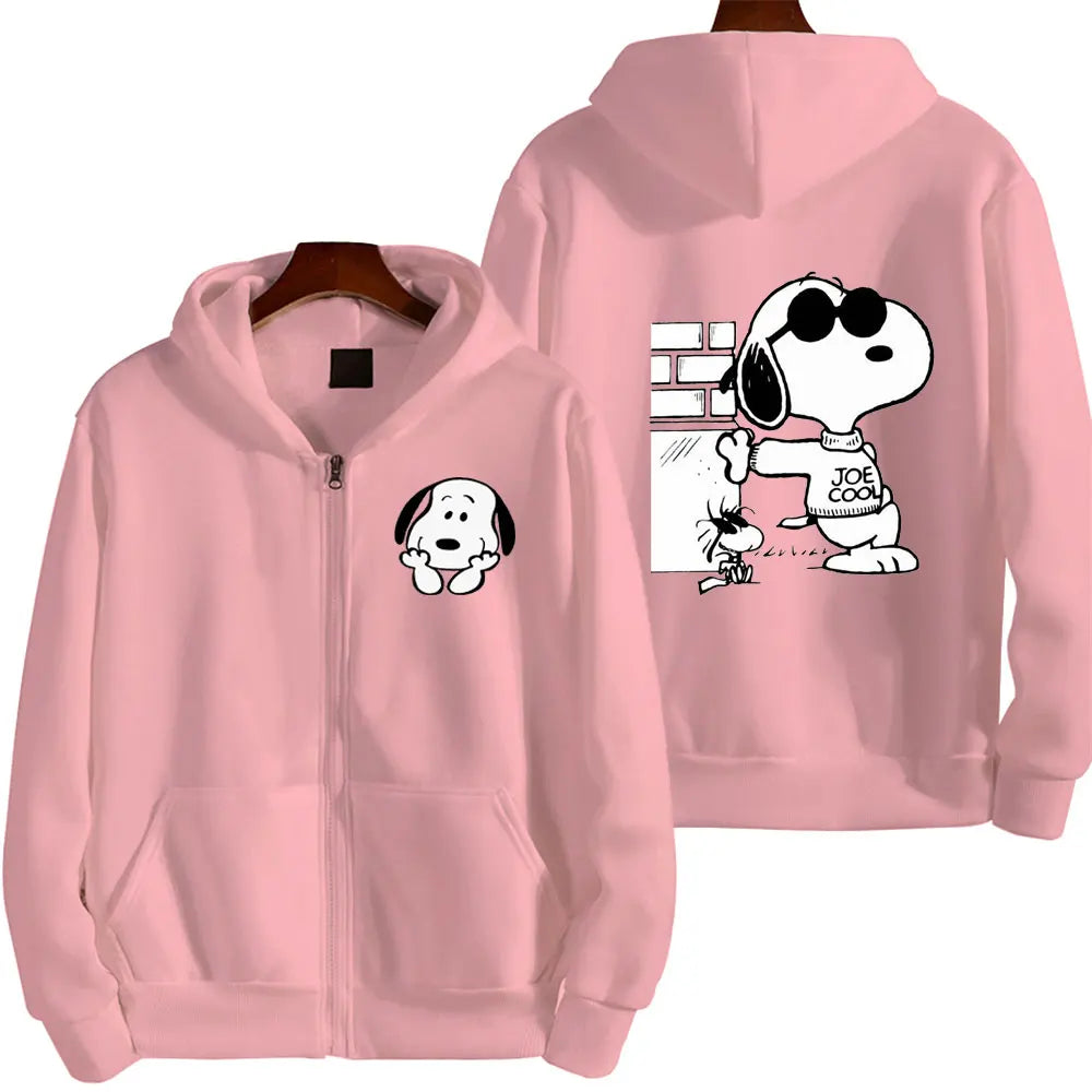 Snoopy Cartoon Zip-Up Hoodie