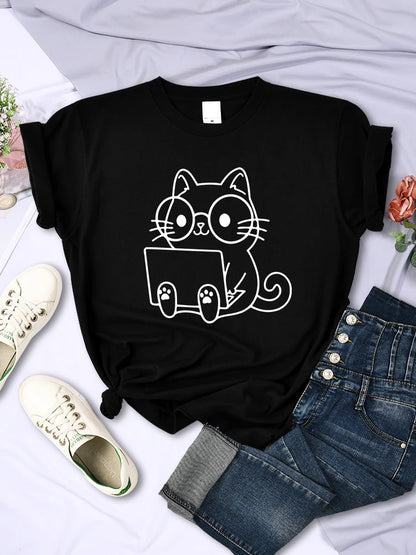 Workaholic Cat T-Shirt