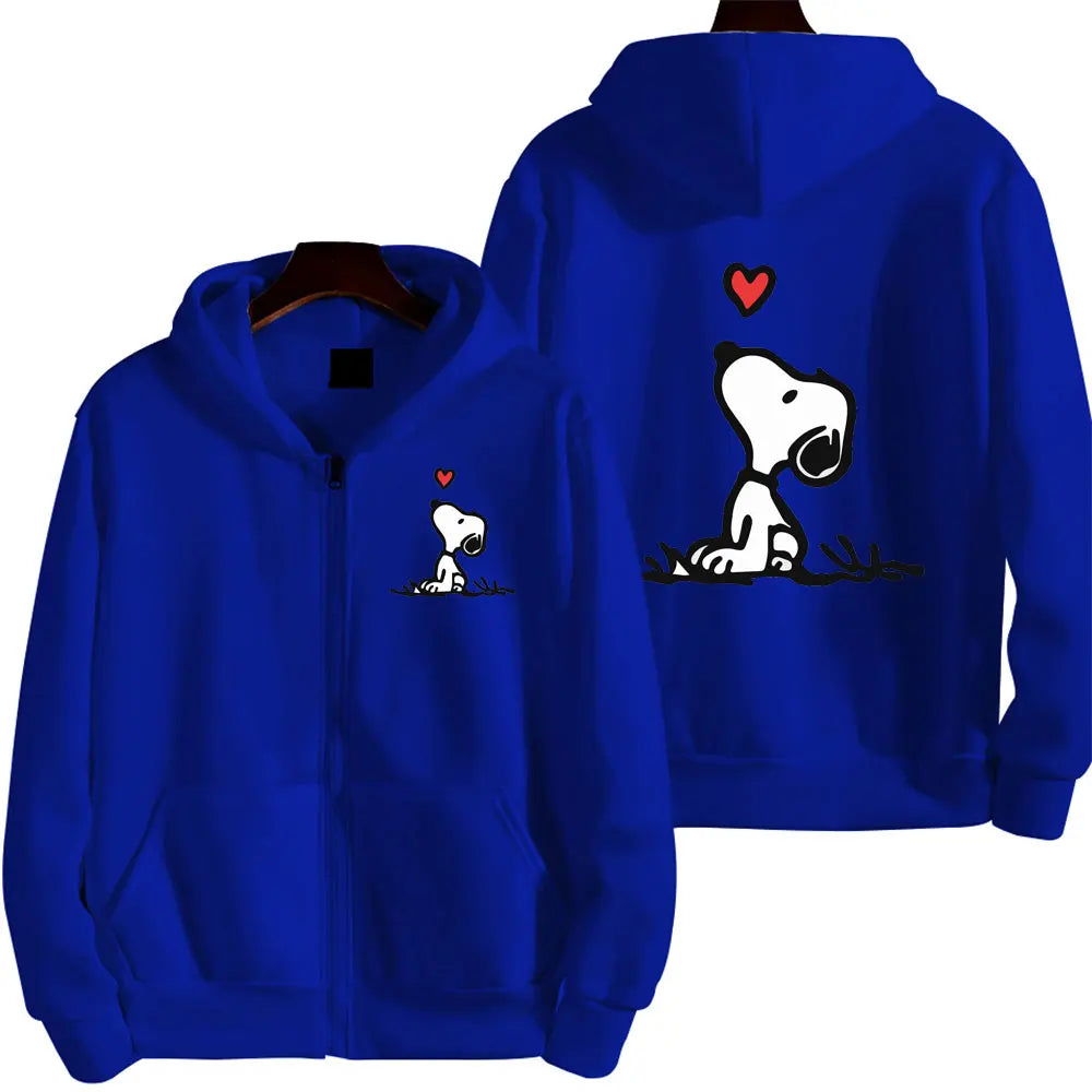 Snoopy White Zip-Up Hoodie