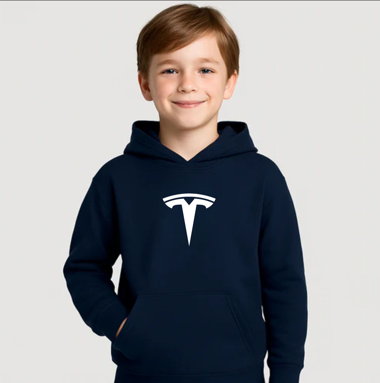 Youth Kids Tesla Pullover Hoodie