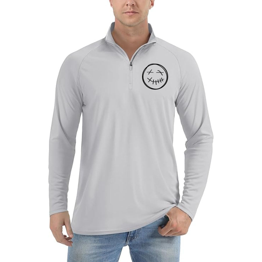 Men's Travis Scott Lightweight Quarter-Zip Athletic Shirt – Long Sleeve Polyester Wear