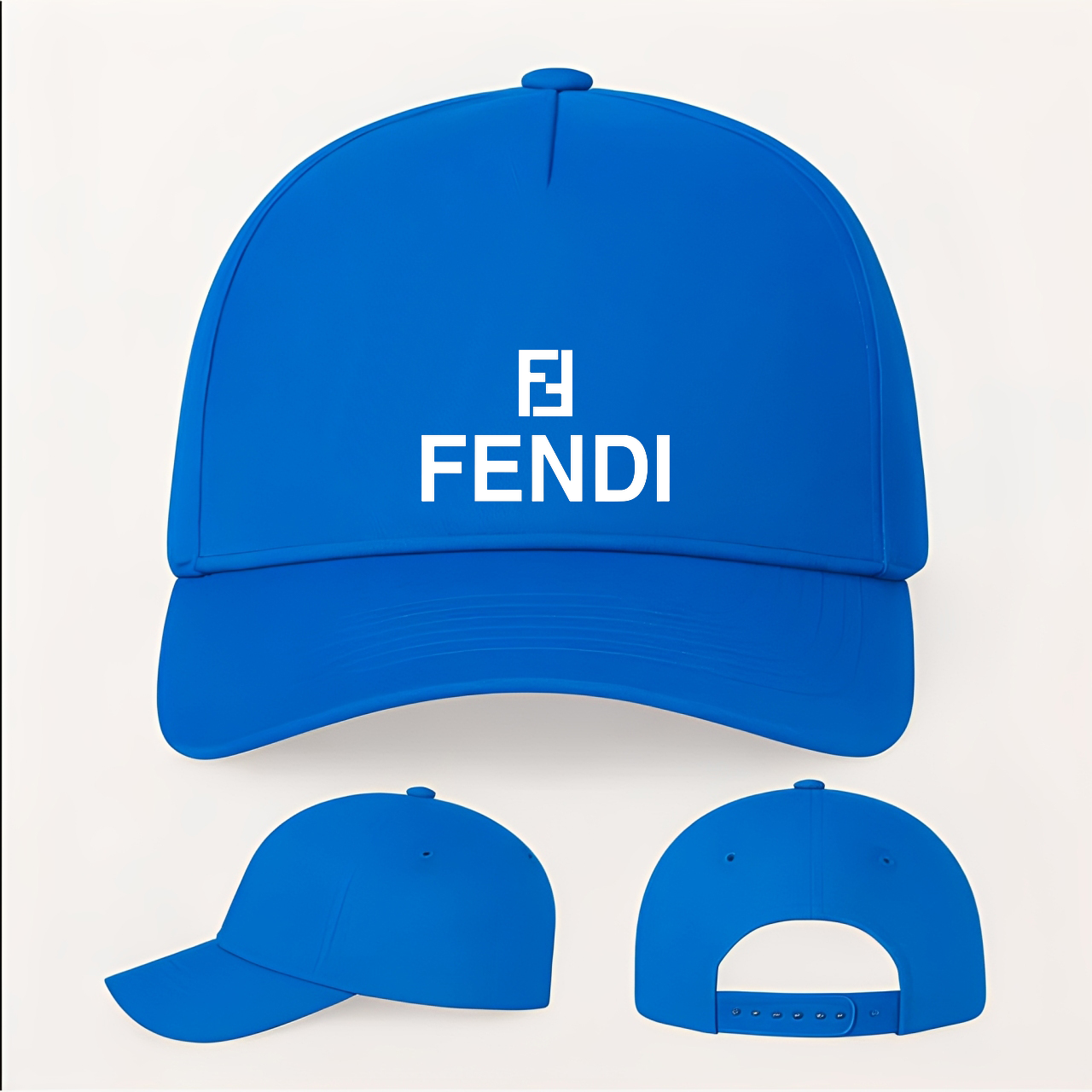 Fendi Five Panel Twill Snapback Cap