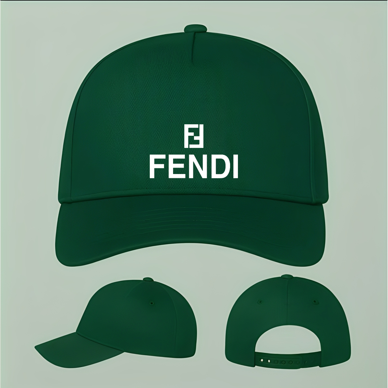 Fendi Five Panel Twill Snapback Cap