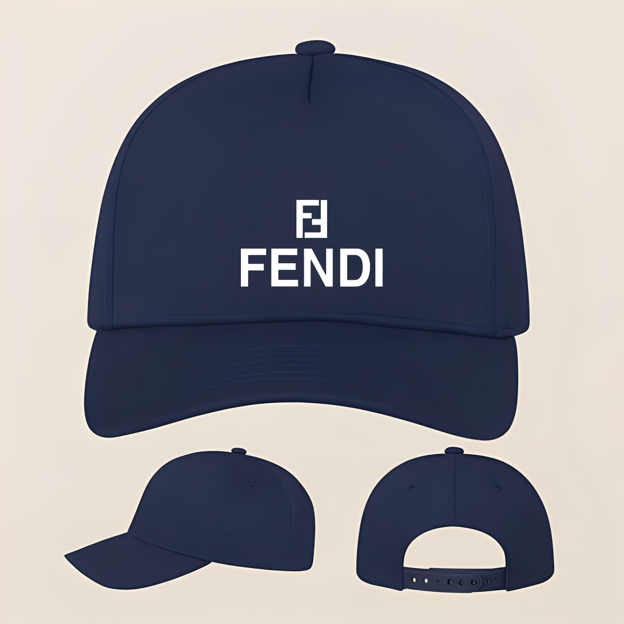 Fendi Five Panel Twill Snapback Cap