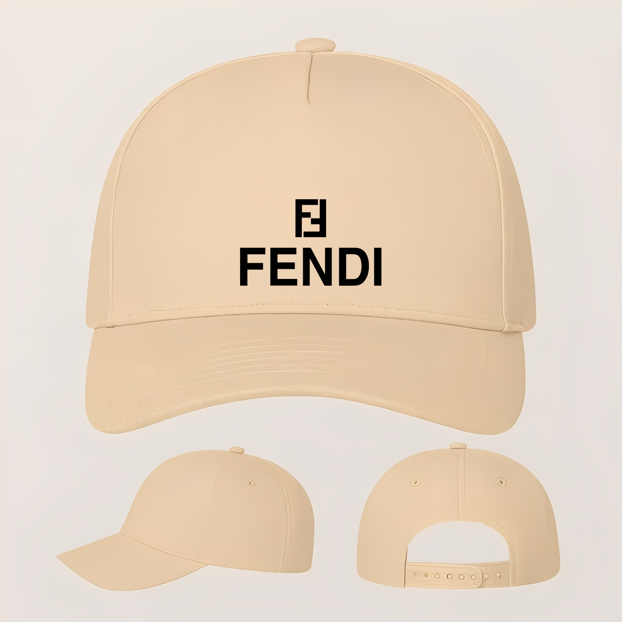 Fendi Five Panel Twill Snapback Cap
