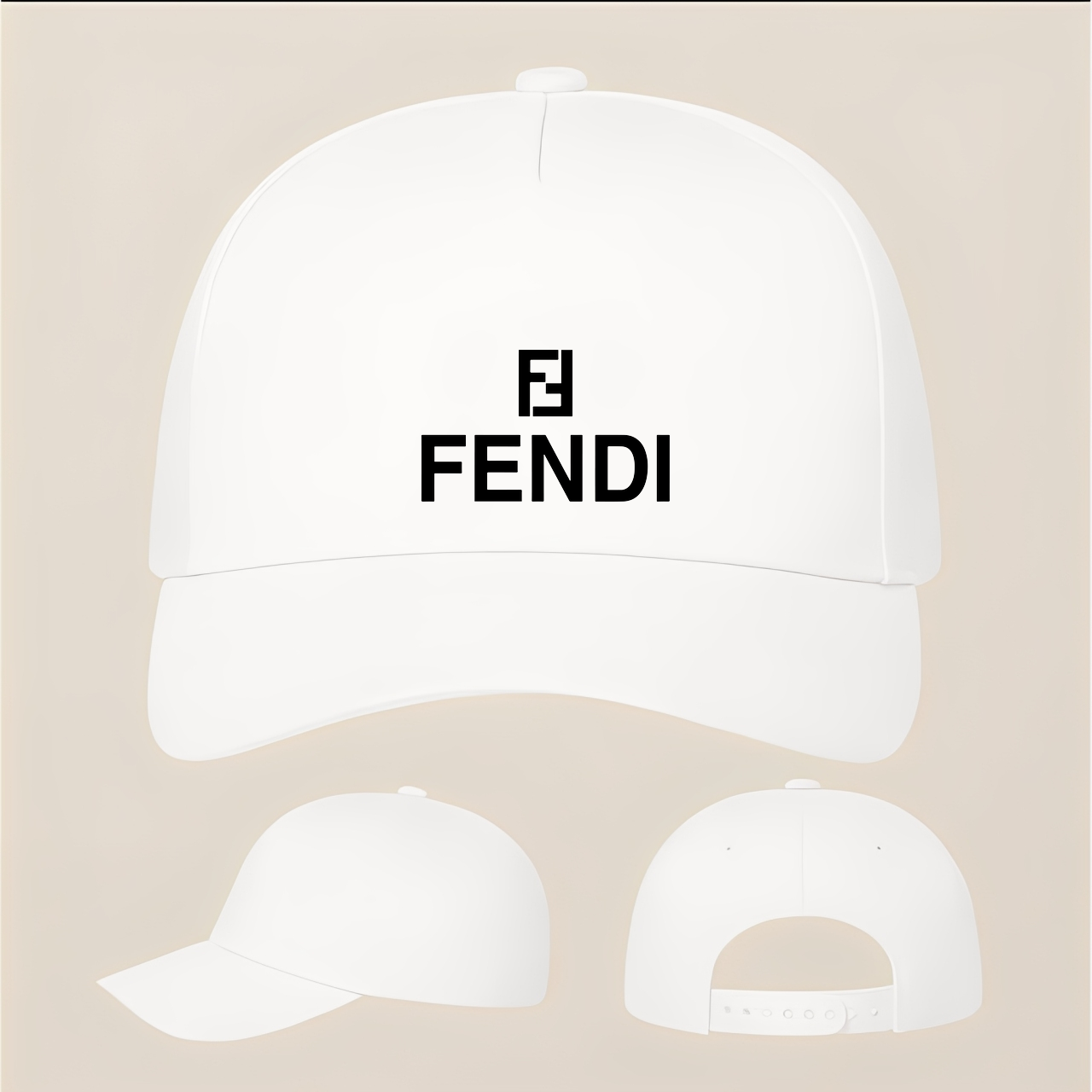 Fendi Five Panel Twill Snapback Cap